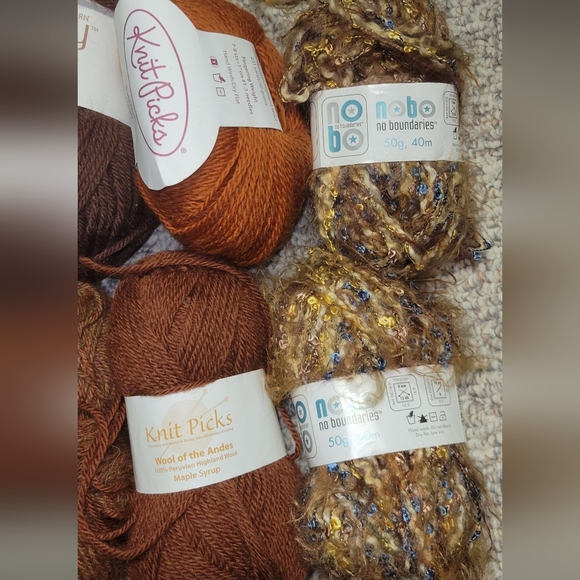 Assorted Wool Yarn Bundle - Brown and Orange Tones - Picture 2 of 11